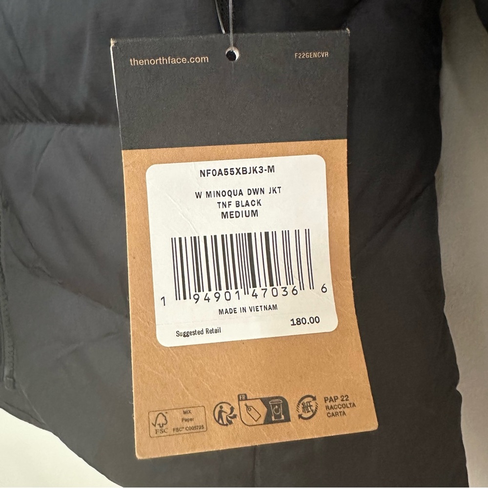 The North Face Minoqua 550 Down Jacket Puffer Women's Medium Black, NWT - Picture 3 of 8